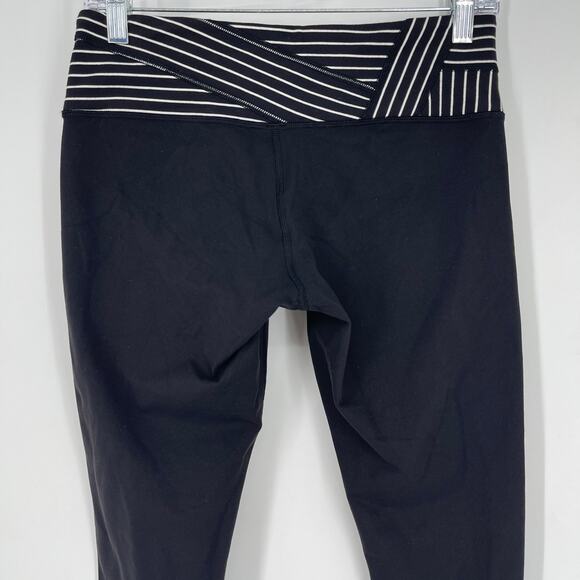 Lululemon Wunder Under Leggings Full Length Black White Size 8 - Picture 4 of 7